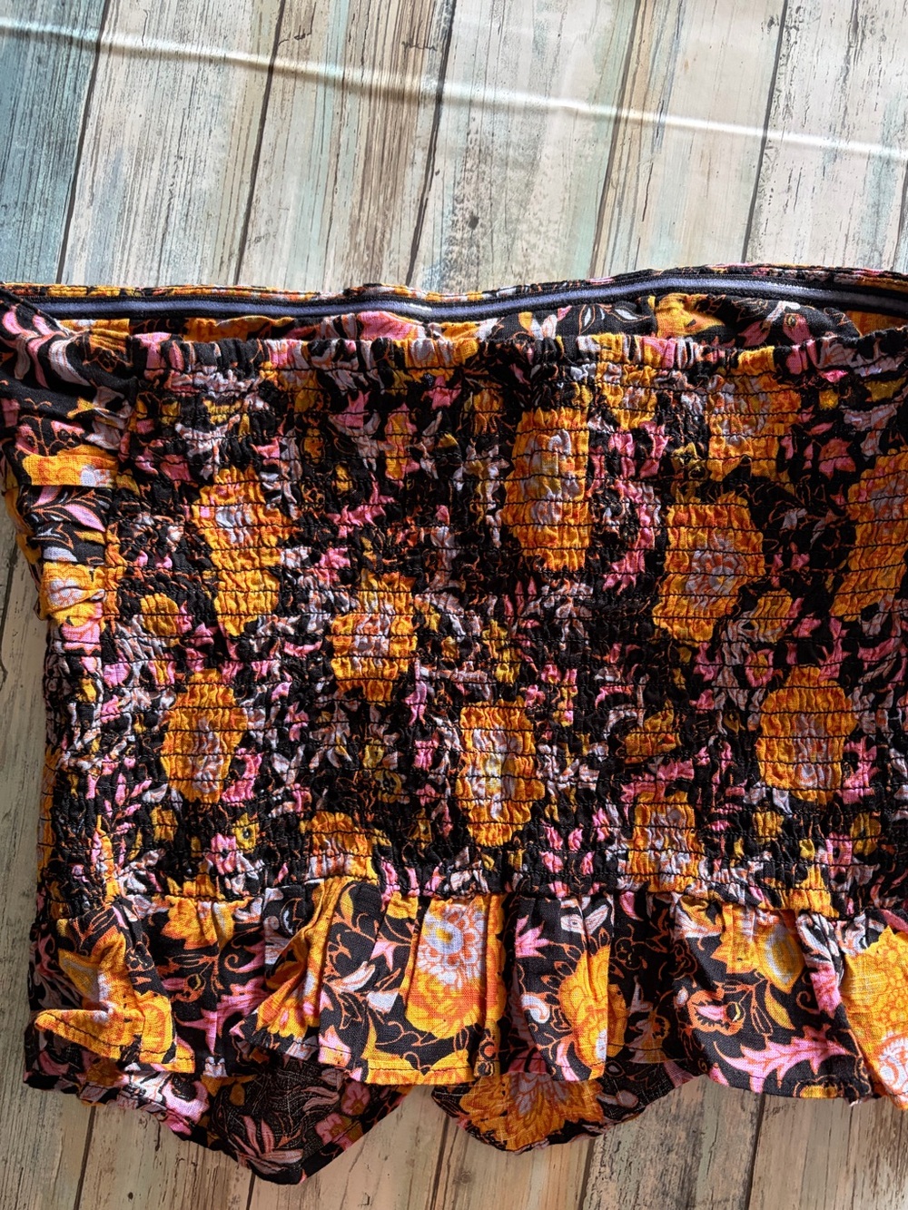Free People Floral Tube Top in Twilight Combo Size Small - Picture 4 of 7